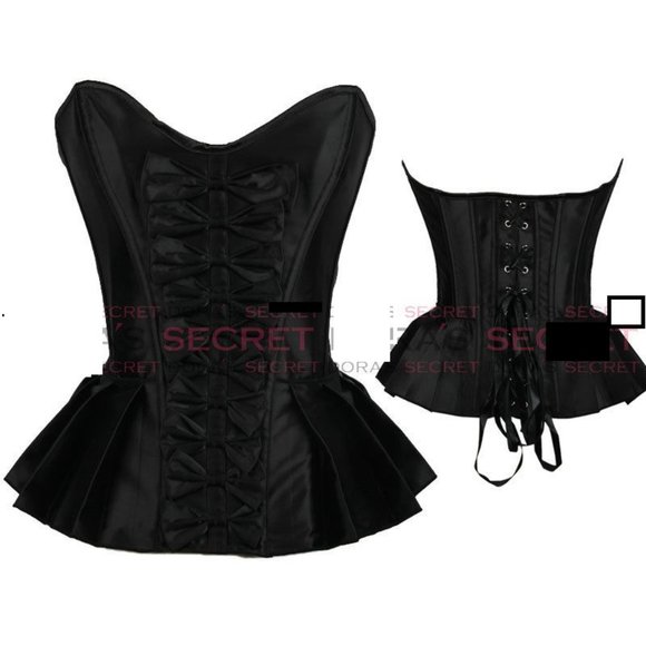 Nwot Womens Black Bone In Corset Style Medium - Picture 1 of 5